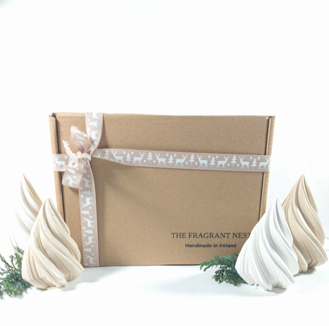 Perfect Christmas Gift box with neutral Christmas Ribbon