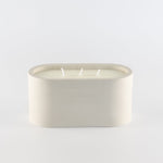 Oval - Large Beige stone candle holder - choose your scent